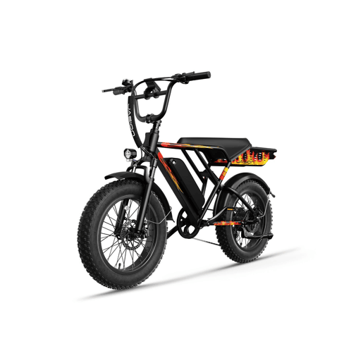 Bicicleta Elétrica JASION RetroVolt - 48V12.5AH Pneus De 20 Polegadas Travões Mecânicos - Preto Flamejante Bicicleta Elétrica JASION RetroVolt - 48V12.5AH Pneus De 20 Polegadas Travões Mecânicos - Preto Flamejante