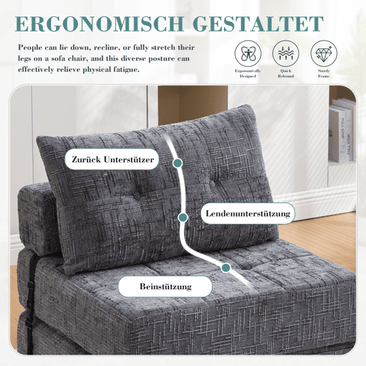Poltrona-Cama Dobrável com Almofadas QUASARREX