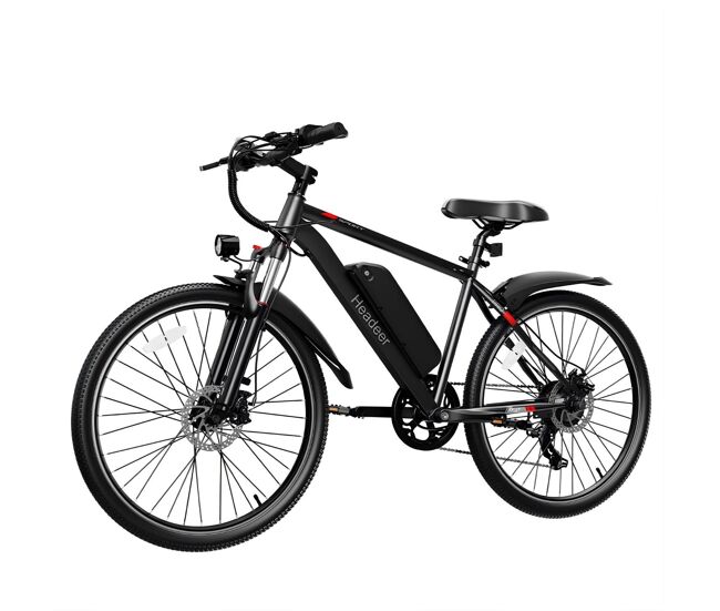 Bicicleta eléctrica headeer bk1350 - batería 48v13.5ah 26" frenos de disco - negro