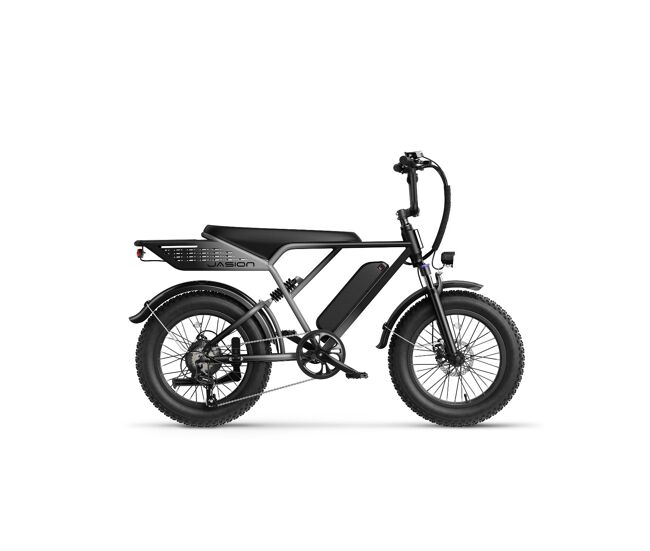 Jasion retrovolt e-bike - neumáticos de 20 pulgadas batería 48v12.5ah frenos mecánicos - gris