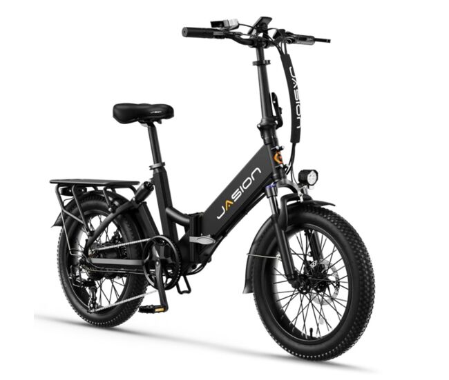 E-bike jasion eb7 st - batería 48v10ah neumáticos de 20 pulgadas frenos mecánicos de disco - negro