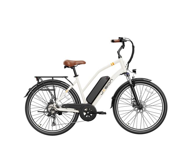 Jasion cb1 e-bike - neumáticos de 27.5 batería 36v12.5ah frenos de disco mecánicos - blanco