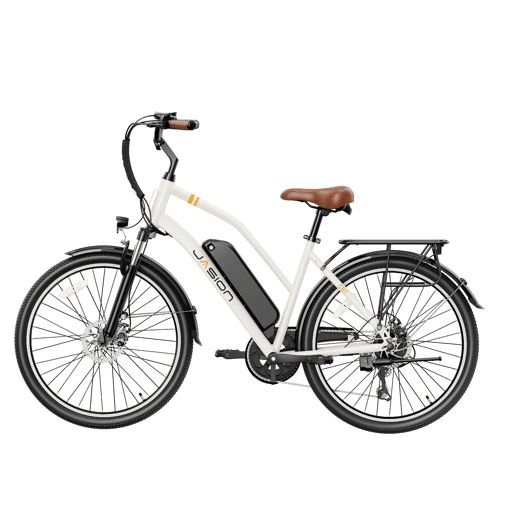 Bicicleta Elétrica JASION CB1 - 36V12.5AH Pneus De 27.5 Polegadas Travões Mecânicos - Branco Bicicleta Elétrica JASION CB1 - 36V12.5AH Pneus De 27.5 Polegadas Travões Mecânicos - Branco