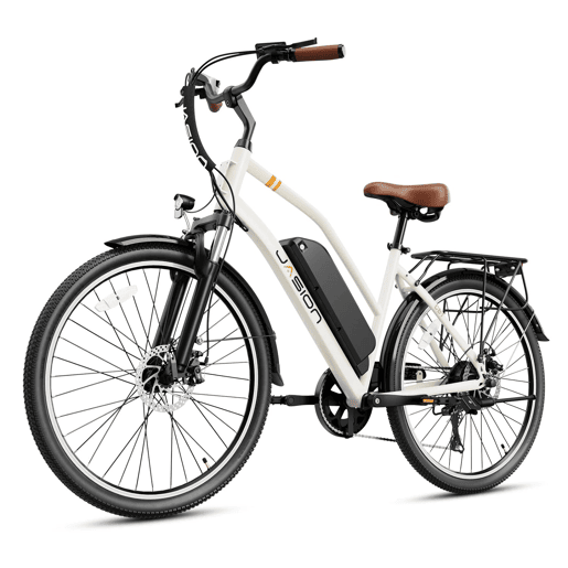 Bicicleta Elétrica JASION CB1 - 36V12.5AH Pneus De 27.5 Polegadas Travões Mecânicos - Branco Bicicleta Elétrica JASION CB1 - 36V12.5AH Pneus De 27.5 Polegadas Travões Mecânicos - Branco