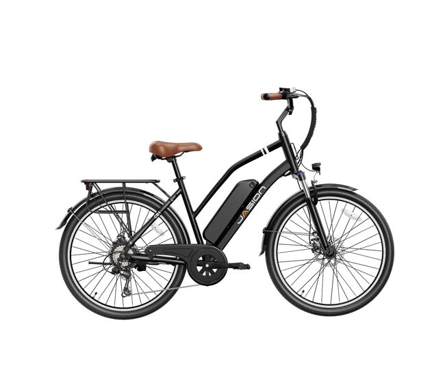 Jasion cb1 e-bike - neumáticos de 27.5 batería 36v12.5ah frenos de disco mecánicos - negro
