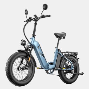 Bicicleta Elétrica FAFREES FF20 Polar - Bateria 48V12*2AH 20 Travão A Disco Hidráulico - Azul Acinzentado