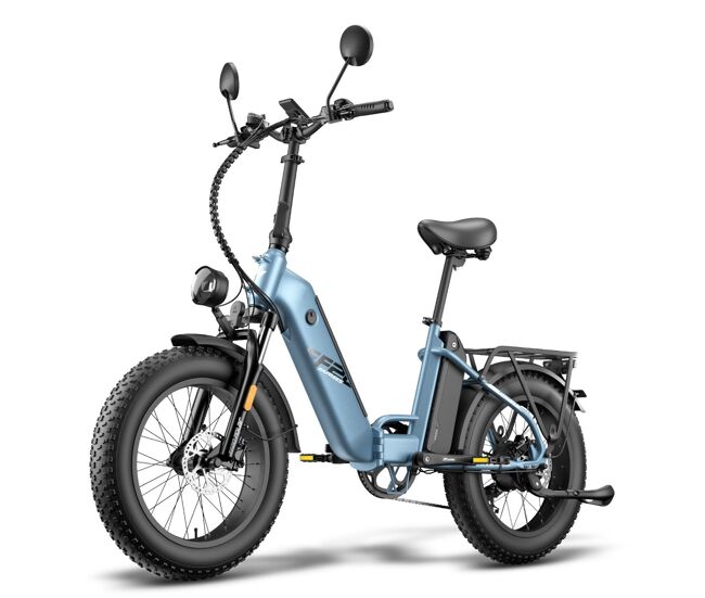 Bicicleta eléctrica fafrees ff20 polar - batería 48v12*2ah 20" frenos de disco hidráulicos - gris azulado