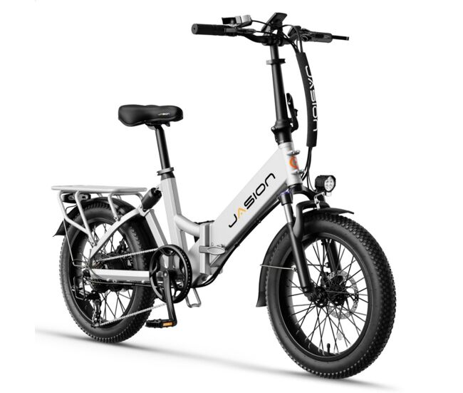 E-bike jasion eb7 st - batería 48v10ah neumáticos de 20 pulgadas frenos mecánicos de disco - blanco