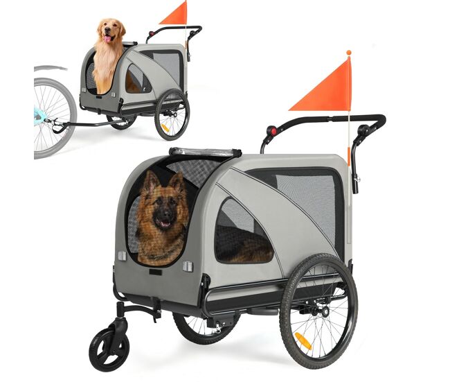 Carrito sepnine 10202ns, max 50kg, manija 6 niveles, para mascotas - gris