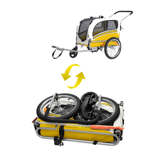 Carrinho Pet Trailer Sepnine 20303B Dobrável 30KG, Rodas 40cm - Amarelo