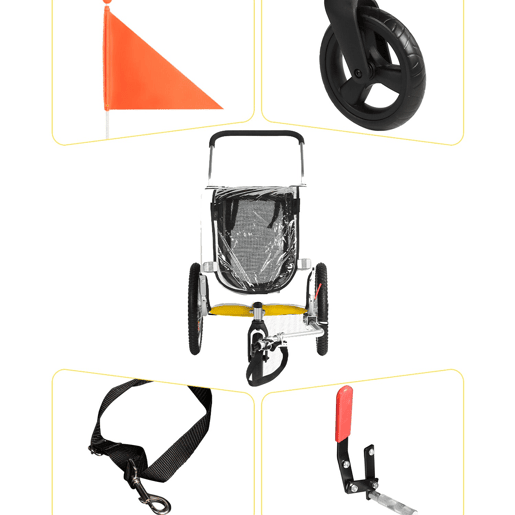 Carrinho Pet Trailer Sepnine 20303B Dobrável 30KG, Rodas 40cm - Amarelo