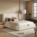 Cama de matrimonio de tela 209x219 Cama de matrimonio de tela 209x219 Beige