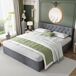 Cama de matrimonio de terciopelo Cama de matrimonio de terciopelo Gris