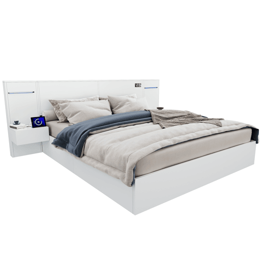 Cama de casal de mdf 160x200 cm,branco Cama de casal de mdf 160x200 cm,branco