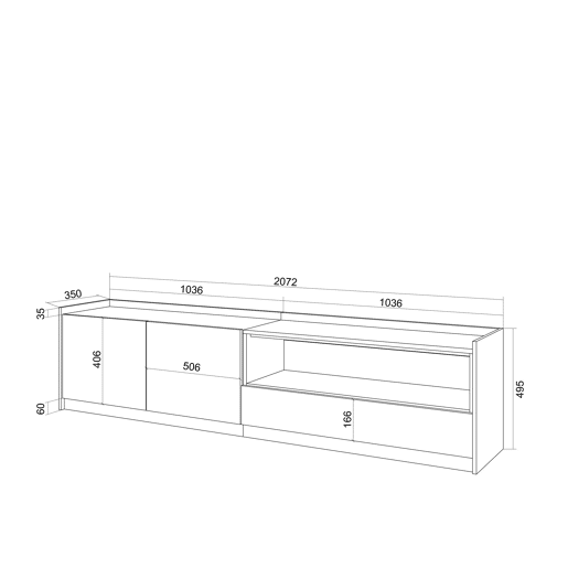 Móvel de TV, Muito espaço de arrumação, 207x37x50cm, Para televisores até 80, Estante para TV, Estilo moderno, Carvalho e preto Móvel de TV, Muito espaço de arrumação, 207x37x50cm, Para televisores até 80, Estante para TV, Estilo moderno, Carvalho e preto