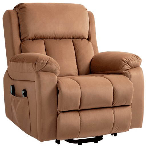 Poltrona elétrica reclinável com massagem vibratória e aquecimento, controle remoto, apoio para os pés, marrom Poltrona elétrica reclinável com massagem vibratória e aquecimento, controle remoto, apoio para os pés, marrom