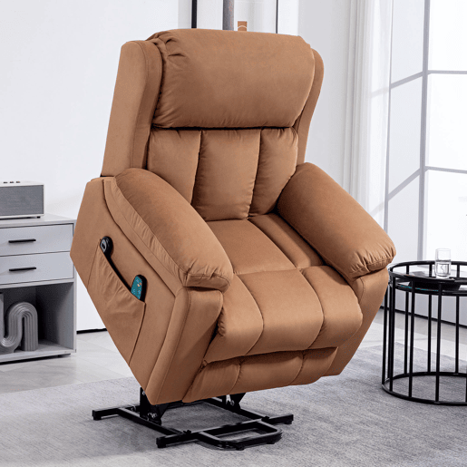 Poltrona elétrica reclinável com massagem vibratória e aquecimento, controle remoto, apoio para os pés, marrom Poltrona elétrica reclinável com massagem vibratória e aquecimento, controle remoto, apoio para os pés, marrom