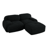 MEUBLES COSY Sofá modular de canto em veludo cotelê com chaise longue sofá sem estrutura com braços curvos e espuma de alta densidade para sala estilo moderno 208x178x75cm Preto