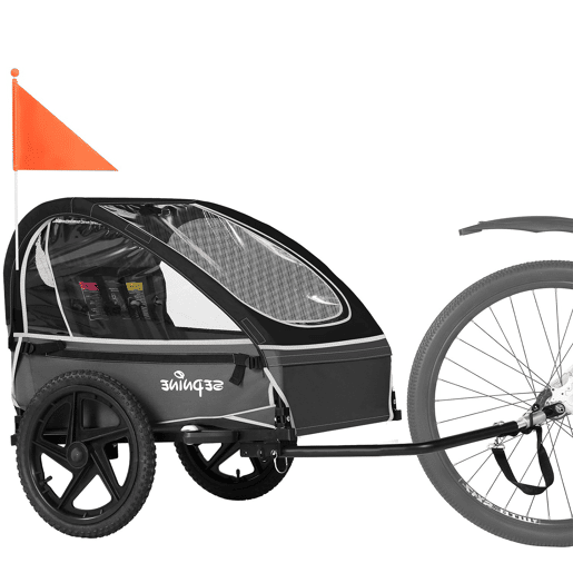 Sepnine BT609 Reboque Bicicleta Infantil u2013 2 Crianças, Dobrável - Preto Sepnine BT609 Reboque Bicicleta Infantil u2013 2 Crianças, Dobrável - Preto
