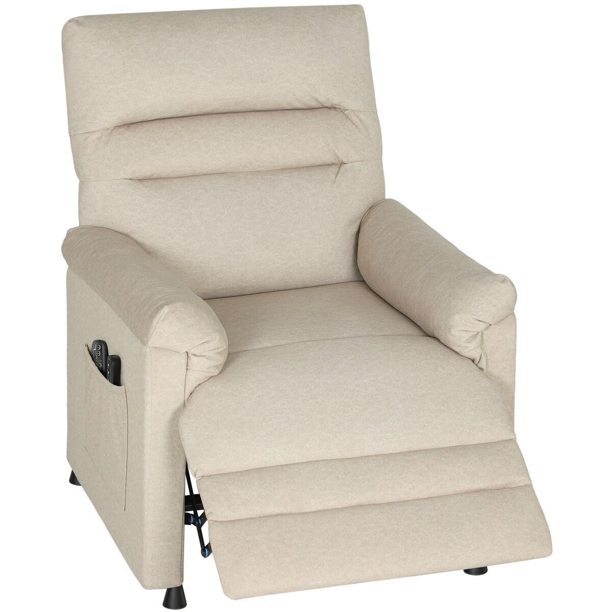Sillón relax reclinable eléctrico con calor lumbar masaje vibración motor silencioso función de memoria beige