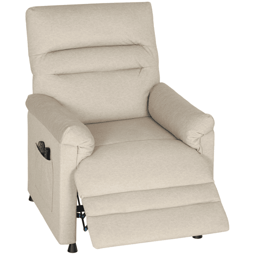 Poltrona elétrica reclinável Relax com aquecimento lombar, massagem, vibração, motor silencioso, função de memória, bege Poltrona elétrica reclinável Relax com aquecimento lombar, massagem, vibração, motor silencioso, função de memória, bege