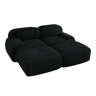 MEUBLES COSY Sofá modular em veludo cotelê com dupla chaise longue sofá sem estrutura com espuma de alta densidade estilo moderno 208x178x75cm Preto