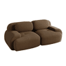 MEUBLES COSY Sofá modular de 2 lugares em veludo cotelê loveseat sem estrutura com braços curvos estofamento de alta densidade para sala estilo moderno 208x103x75cm Marrom