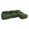 MEUBLES COSY Sofá modular de 3 lugares em veludo cotelê loveseat sem estrutura com braços curvos e espuma de alta densidade com chaise longue para sala estilo moderno 298x178x75cm Verde