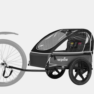 Sepnine BT609S Reboque Bicicleta Infantil u2013 1 Criança, Dobrável - Preto