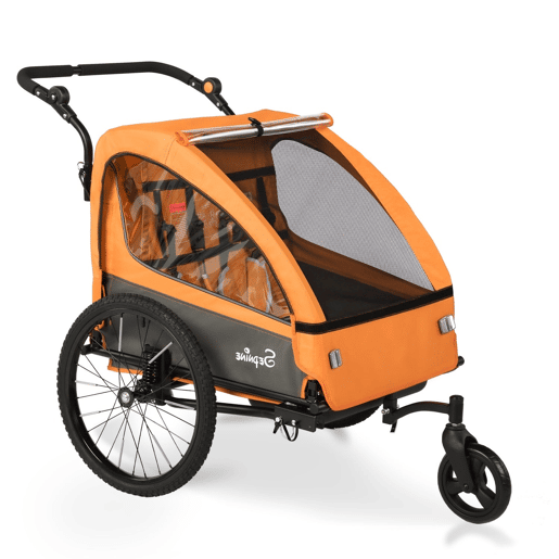 Sepnine BT920 Reboque Bicicleta Infantil u2013 2 Crianças, Dobrável, Laranja Sepnine BT920 Reboque Bicicleta Infantil u2013 2 Crianças, Dobrável, Laranja