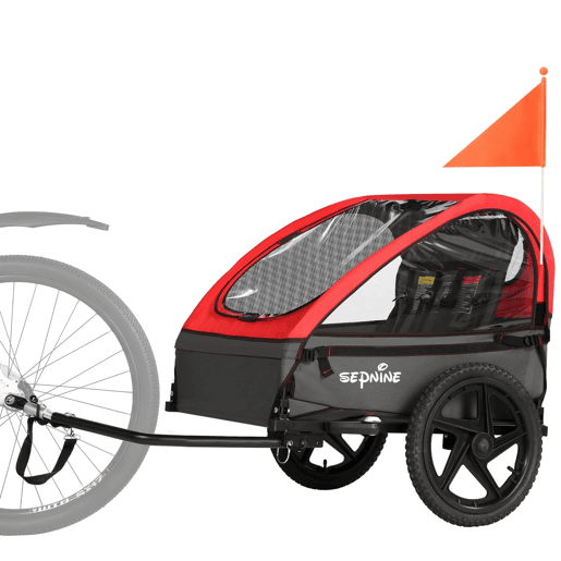 Sepnine BT609 Reboque Bicicleta Infantil u2013 2 Crianças, Dobrável - Vermelho Sepnine BT609 Reboque Bicicleta Infantil u2013 2 Crianças, Dobrável - Vermelho