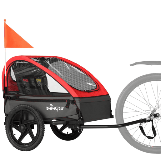 Sepnine BT609 Reboque Bicicleta Infantil u2013 2 Crianças, Dobrável - Vermelho Sepnine BT609 Reboque Bicicleta Infantil u2013 2 Crianças, Dobrável - Vermelho