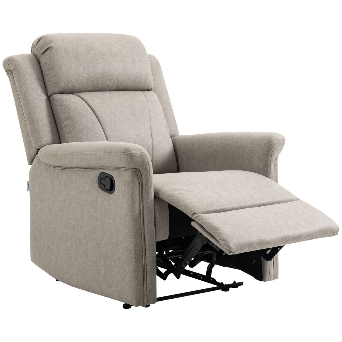 Sillón relax reclinable manual sillón relax de tela con reposabrazos reposapiés acolchado grueso gris