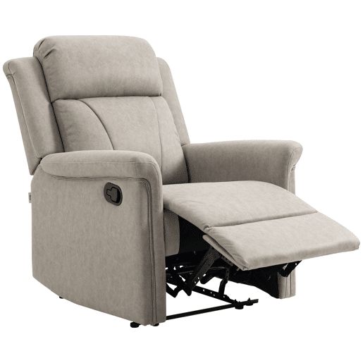 Poltrona Relax Reclinável Manual, Poltrona Relax em Tecido com Apoios de Braço e Apoio para os Pés Acolchoado e Grosso, Cinza Poltrona Relax Reclinável Manual, Poltrona Relax em Tecido com Apoios de Braço e Apoio para os Pés Acolchoado e Grosso, Cinza