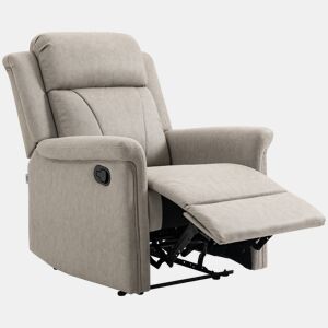 Poltrona Relax Reclinável Manual, Poltrona Relax em Tecido com Apoios de Braço e Apoio para os Pés Acolchoado e Grosso, Cinza
