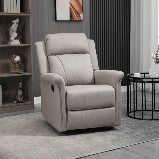 Poltrona Relax Reclinável Manual, Poltrona Relax em Tecido com Apoios de Braço e Apoio para os Pés Acolchoado e Grosso, Cinza Poltrona Relax Reclinável Manual, Poltrona Relax em Tecido com Apoios de Braço e Apoio para os Pés Acolchoado e Grosso, Cinza