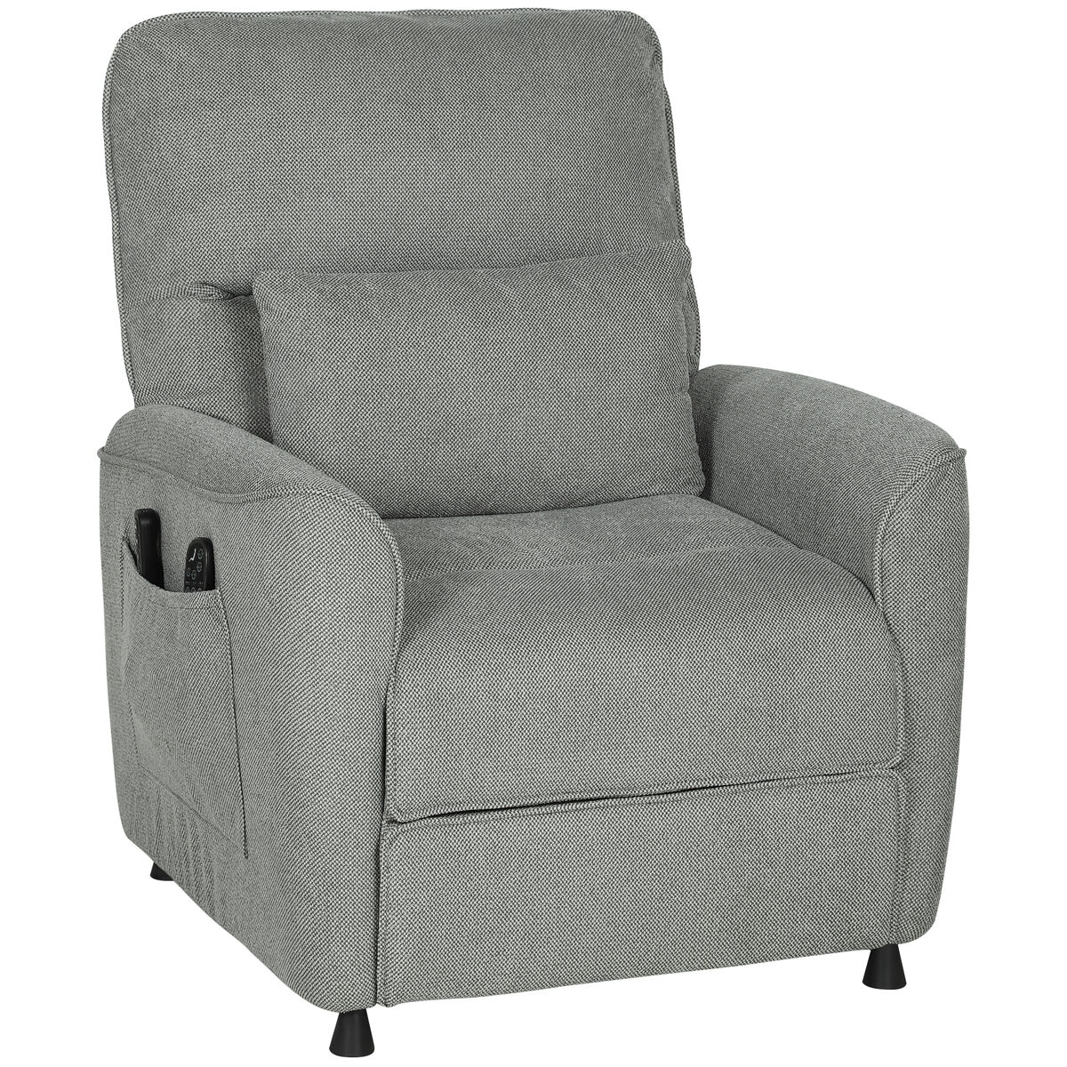 sillon relax reclinable electrico con calor lumbar masaje vibracion motor silencioso funcion de memoria gris oscuro