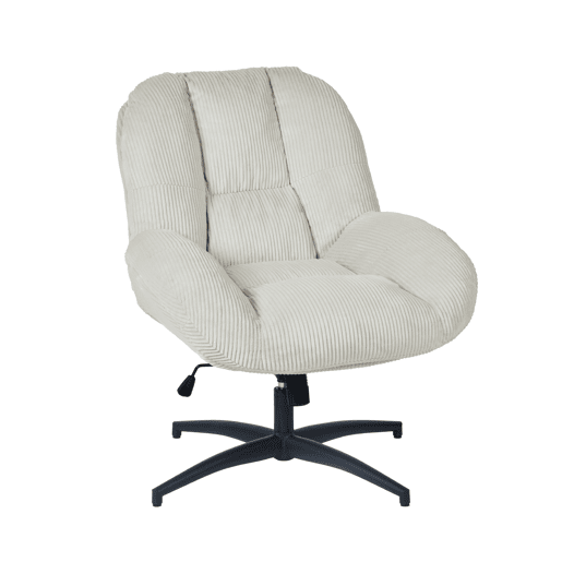 MEUBLES COSY Poltrona de Relax Giratória de Escritório Cadeira de Sala Ergonómica Ajustável em Altura Reclinável com Almofada Espessa de Veludo Bege