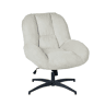 MEUBLES COSY Poltrona de Relax Giratória de Escritório Cadeira de Sala Ergonómica Ajustável em Altura Reclinável com Almofada Espessa de Veludo Bege