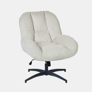 MEUBLES COSY Poltrona de Relax Giratória de Escritório Cadeira de Sala Ergonómica Ajustável em Altura Reclinável com Almofada Espessa de Veludo Bege