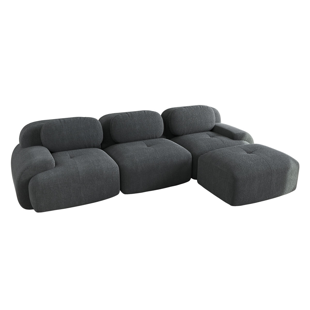 Sofá modular 3 plazas pana salón con chaise longue