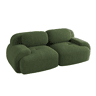 MEUBLES COSY Sofá modular de 2 lugares em veludo cotelê loveseat sem estrutura com braços curvos estofamento de alta densidade para sala estilo moderno 208x103x75cm Verde