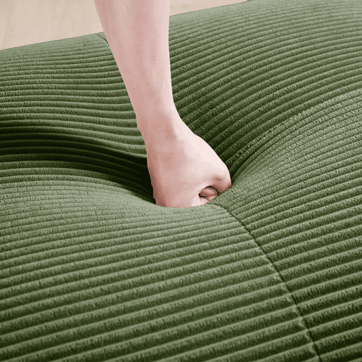 MEUBLES COSY Sofá modular de 2 lugares em veludo cotelê loveseat sem estrutura com braços curvos estofamento de alta densidade para sala estilo moderno 208x103x75cm Verde