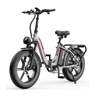 OVIVO C2 PRO E-bike - Motor 250W Bateria 48V18AH 20Polegadas Travões Hidráulicos - PrataVermelho