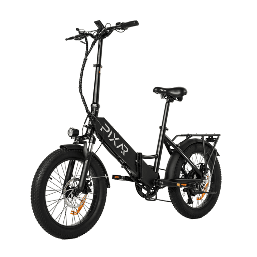 Pixar WIND1 48V 10,4Ah 20x3 Bicicleta Elétrica Preta Freio a Disco