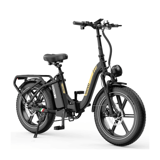 OVIVO C2 PRO E-bike - Motor 250W Bateria 48V18AH 20Polegadas Travões Hidráulicos - PretoOuro