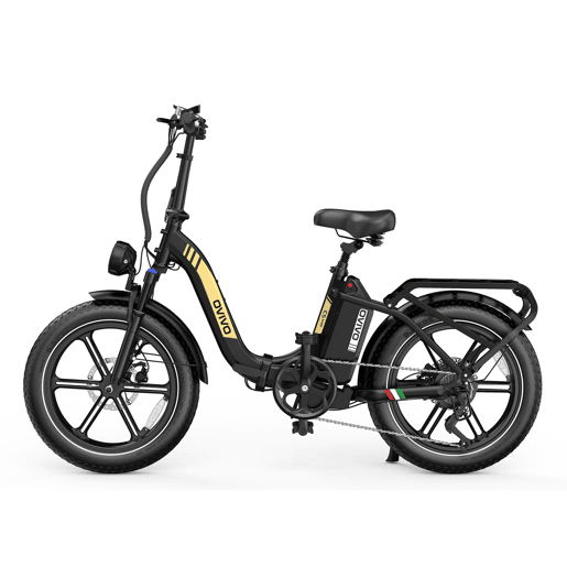 OVIVO C2 PRO E-bike - Motor 250W Bateria 48V18AH 20Polegadas Travões Hidráulicos - PretoOuro