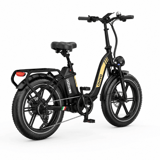 OVIVO C2 PRO E-bike - Motor 250W Bateria 48V18AH 20Polegadas Travões Hidráulicos - PretoOuro