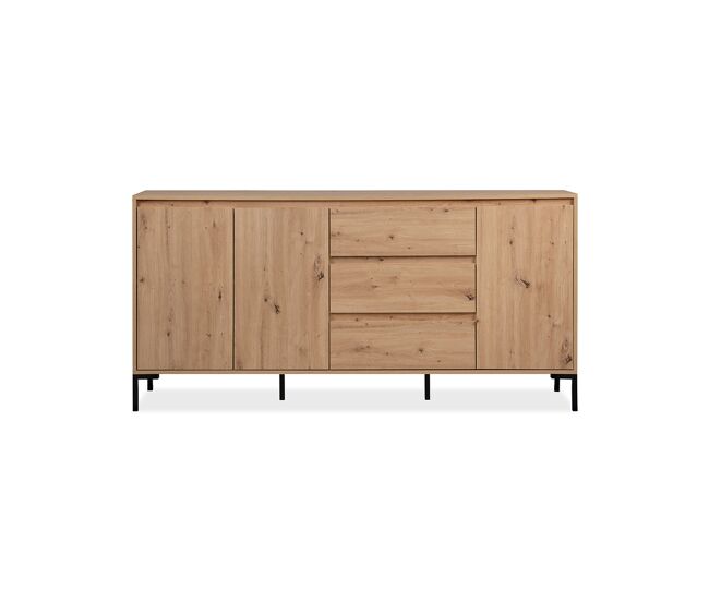 Aparador 3 puertas 3 cajones y 2 estantes l170 cm - plock