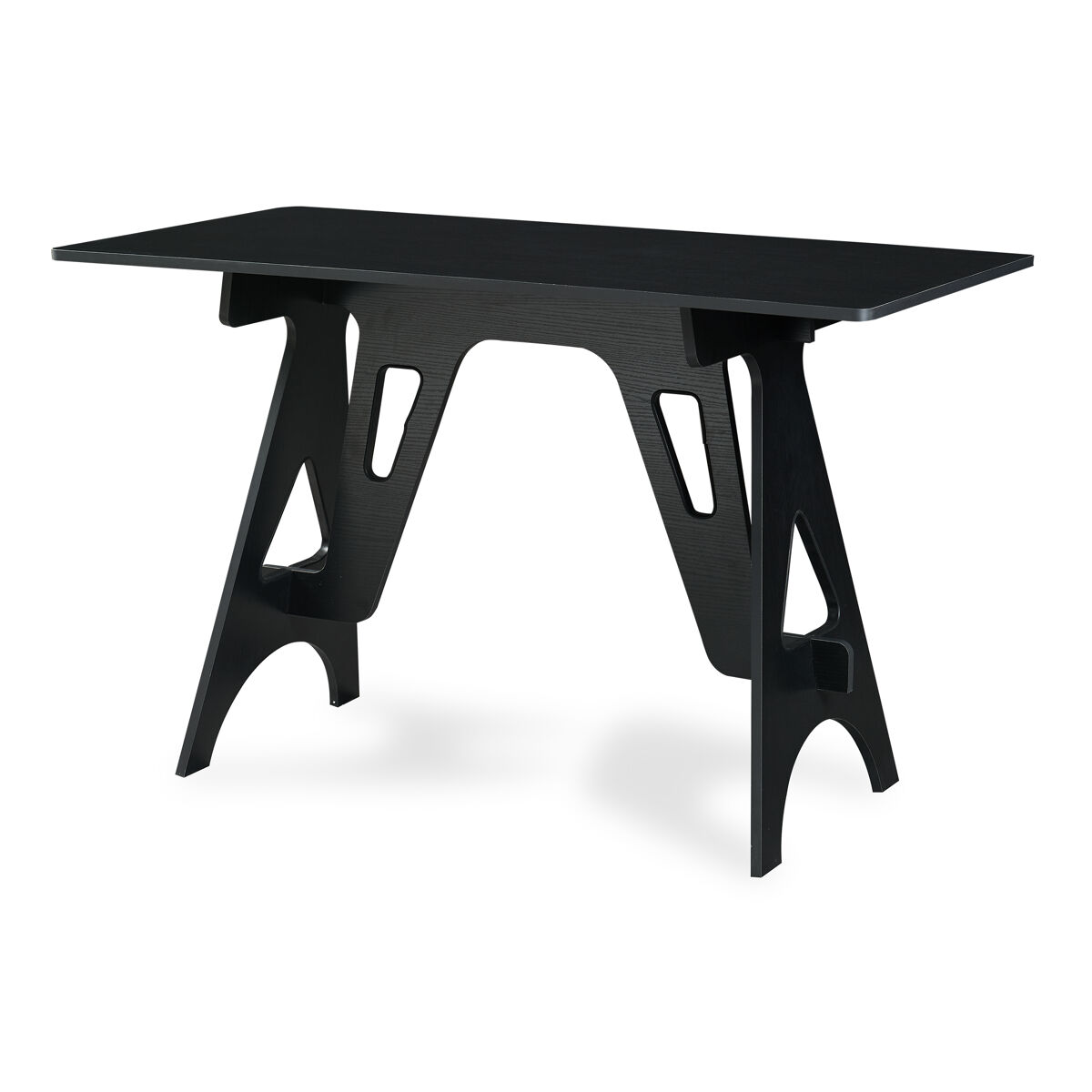 Escritorio bostenenna - 120x60x75cm - negro con vetas de madera [en.casa]